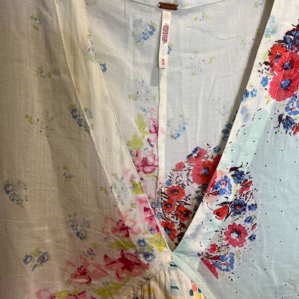 Free People Mended with Scarves Pieced Mixed Printed Colorful Mini Dress - Picture 6 of 9